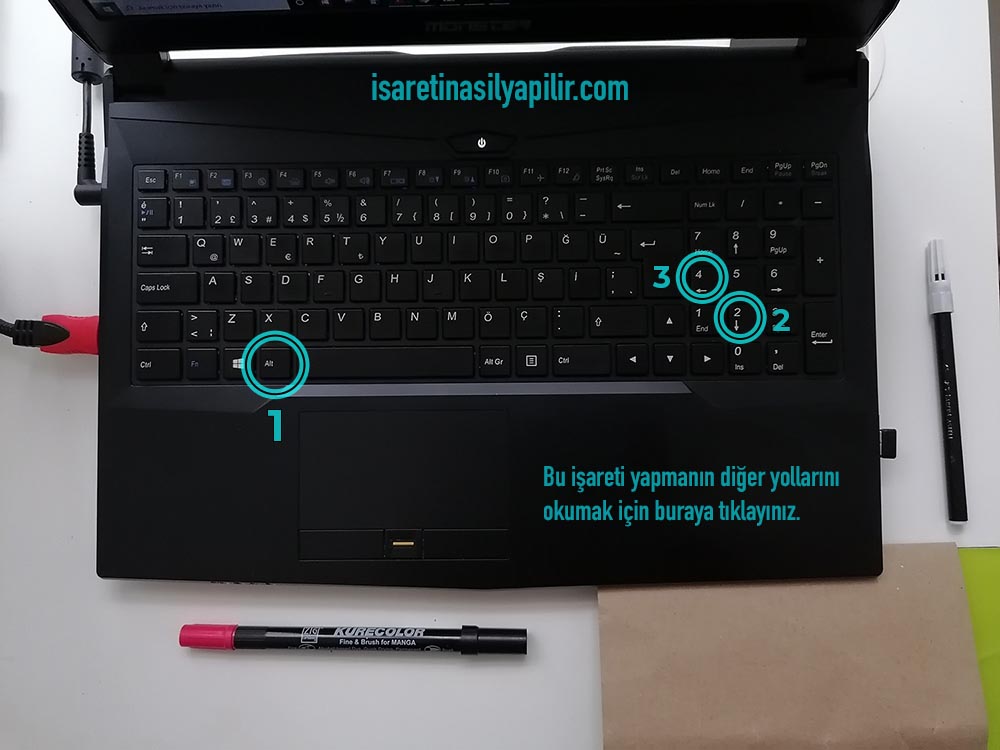 klavyede ok işareti