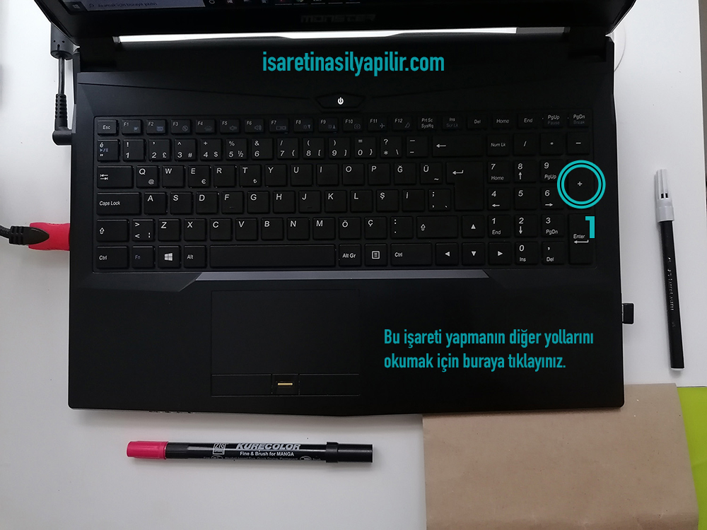 Klavyede artı işareti